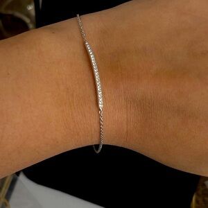 Silver tone cz stone bracelet